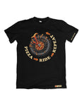 PIZZA RIDE REPEAT BLACK MEN T-SHIRT