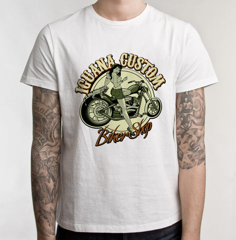 Pin up white men t-shirt - iguanacustomcollection